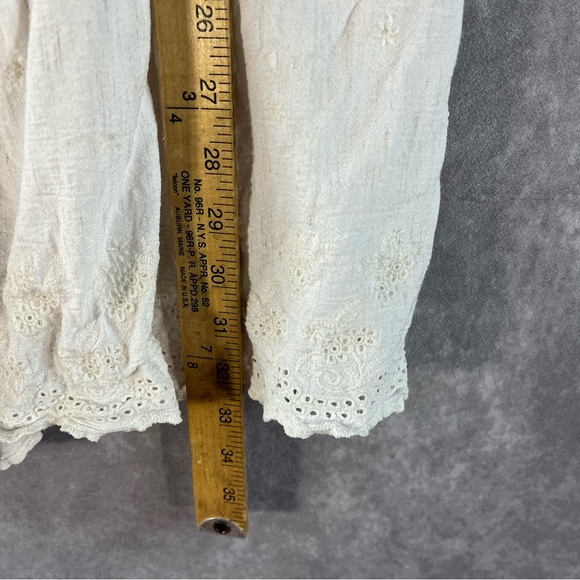 Hummingbird Mini Dress Women Large Ivory Crochet Embroider Open Back Hippie Boho - Picture 6 of 6